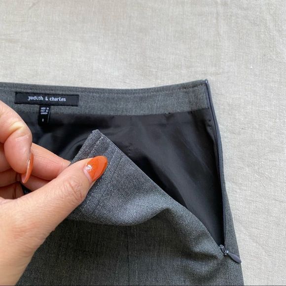NWOT Judith & Charles Wool Gray Mini Casual Skirt - Picture 3 of 6